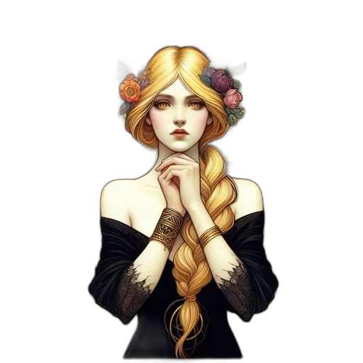 crown, dress, hat, staff, fantasy art, pixel art, concept art, anime transparent PNG cut-out