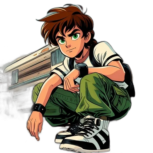 jacket, concept art, comic book art, cartoon, anime, green, earth tones, animated transparent PNG cut-out