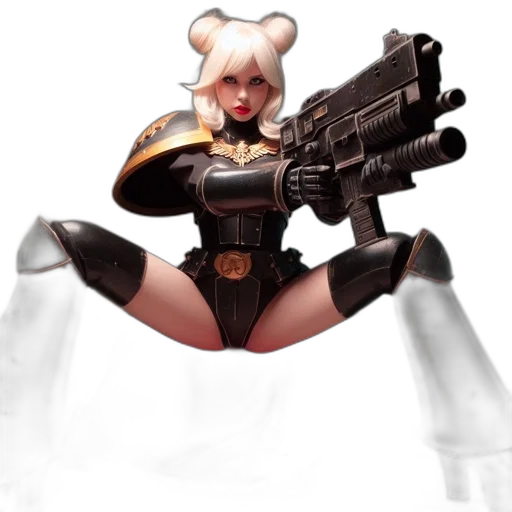 weapon, robot, concept art, comic book art, cyberpunk, fantasy art, woman, dressed transparent PNG cut-out