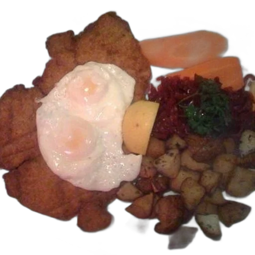 food, crown, hat, photorealistic, plate, fried, eggs, potatoes transparent PNG cut-out