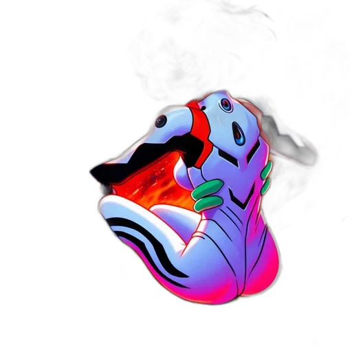 mask, dragon, face, shoes, vaporwave, concept art, 3d render, fantasy art transparent PNG cut-out