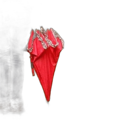 dress, umbrella, jacket, mask, concept art, 3d render, photorealistic, red transparent PNG cut-out