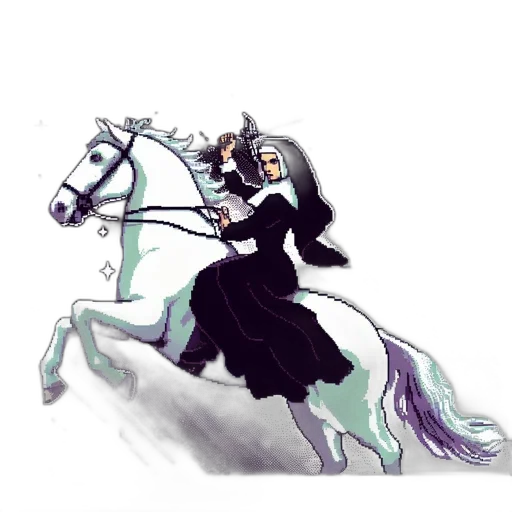 concept art, fantasy art, anime, watercolor, monochrome, dark, illustrated, nun transparent PNG cut-out