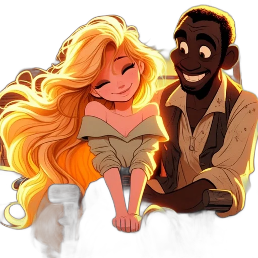 hair, staff, cartoon, concept art, watercolor, comic book art, fire, underwater transparent PNG cut-out
