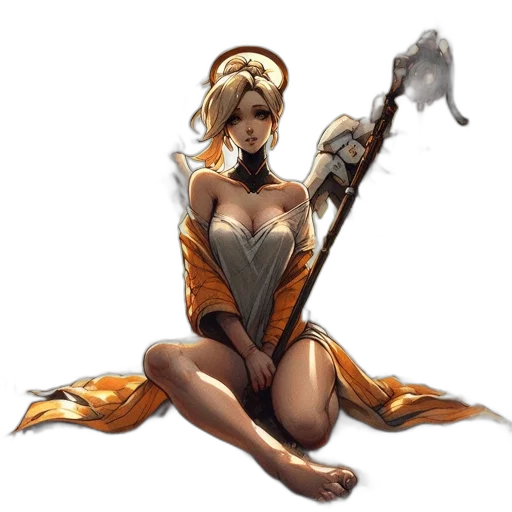 staff, weapon, sword, fantasy art, concept art, comic book art, pixel art, golden transparent PNG cut-out