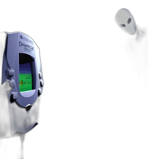 robot, 3d render, dimly, lit, hallway, dreamcast, device, illuminates transparent PNG cut-out