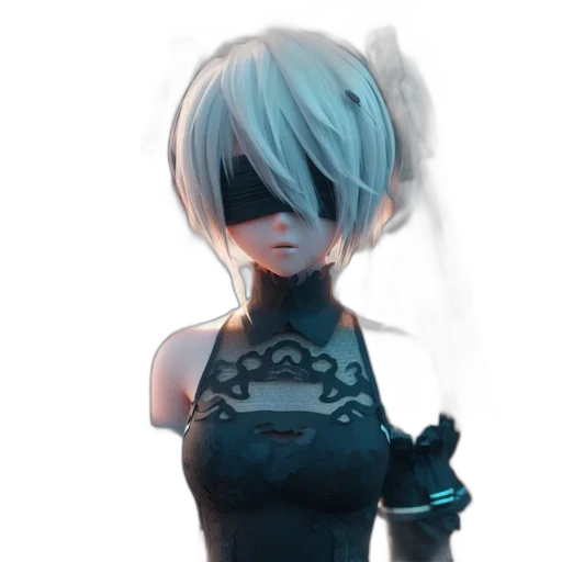 mask, dress, robot, weapon, anime, concept art, pixel art, fantasy art transparent PNG cut-out