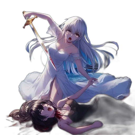 sword, weapon, staff, concept art, fantasy art, anime, pixel art, underwater transparent PNG cut-out