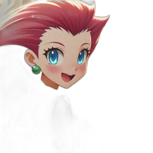 face, hair, staff, creature, anime, concept art, 3d render, fantasy art transparent PNG cut-out