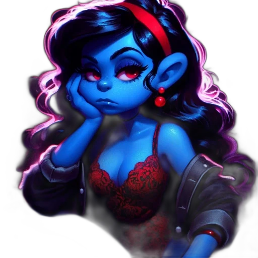 fantasy art, concept art, pixel art, comic book art, neon lights, blue, illustrated, contemplative transparent PNG cut-out