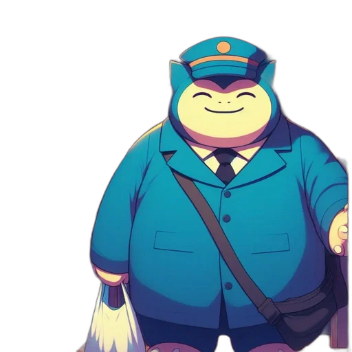 staff, jacket, animal, hat, concept art, cartoon, pixel art, anime transparent PNG cut-out