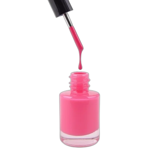 bottle, close-up, image, single, pink, nail, polish, long transparent PNG cut-out