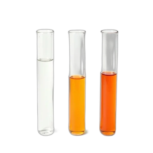 bottle, three, clear, glass, test, tubes, arranged, row transparent PNG cut-out