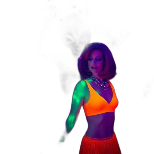 dress, mask, jacket, robot, 3d render, concept art, vaporwave, pixel art transparent PNG cut-out