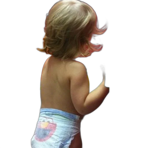 dress, hair, photorealistic, toddler, sesame, street, diaper, stands transparent PNG cut-out