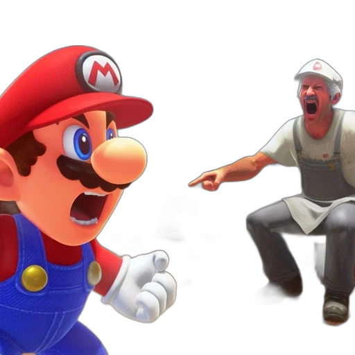 3d render, concept art, two, prominent, video, game, characters, one transparent PNG cut-out
