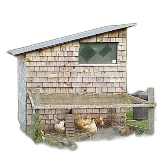 building, animal, furniture, 3d render, photorealistic, concept art, rustic, chicken transparent PNG cut-out
