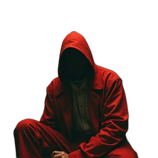 jacket, mask, staff, face, concept art, cyberpunk, 3d render, photorealistic transparent PNG cut-out
