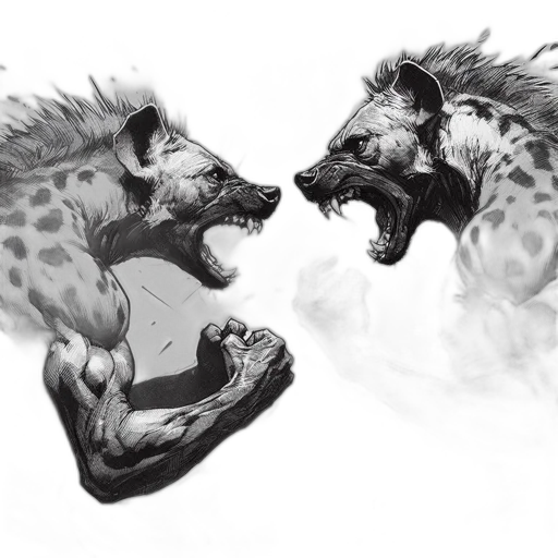 animal, creature, concept art, fantasy art, comic book art, photorealistic, two, muscular transparent PNG cut-out