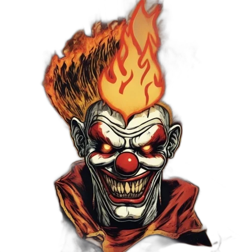 mask, face, comic book art, concept art, fantasy art, photorealistic, fire, intimidating transparent PNG cut-out