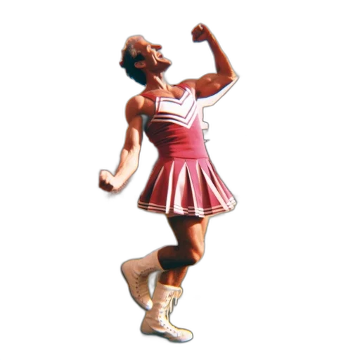dress, staff, 3d render, concept art, photorealistic, pixel art, man, cheerleading transparent PNG cut-out
