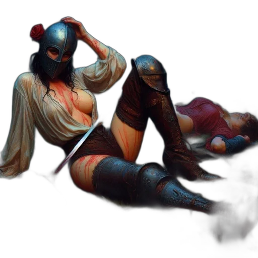 mask, creature, concept art, fantasy art, cyberpunk, comic book art, underwater, fire transparent PNG cut-out