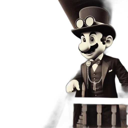 staff, hat, concept art, 3d render, cartoon, pixel art, sepia-toned, image transparent PNG cut-out