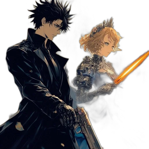 sword, staff, weapon, concept art, anime, fantasy art, comic book art, fire transparent PNG cut-out
