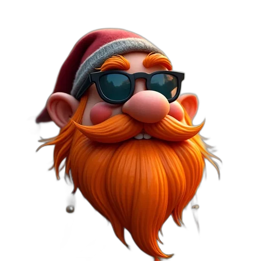 hat, staff, concept art, 3d render, fantasy art, cartoon, dwarf, orange transparent PNG cut-out