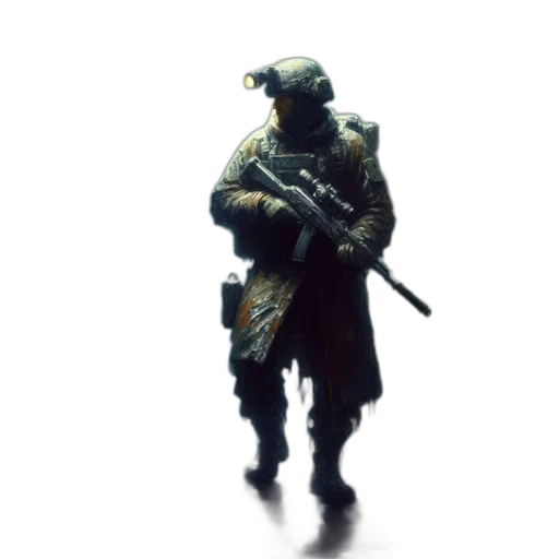 weapon, sword, jacket, staff, concept art, 3d render, pixel art, photorealistic transparent PNG cut-out