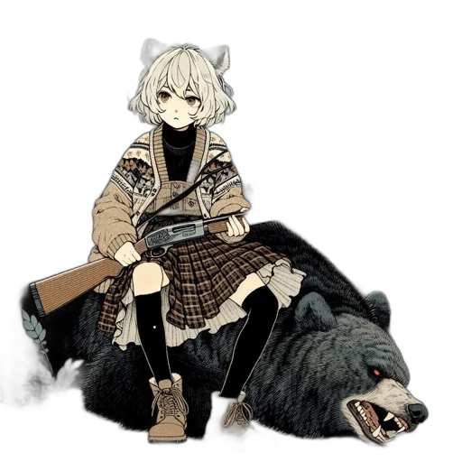 weapon, animal, staff, creature, pixel art, concept art, fantasy art, anime transparent PNG cut-out