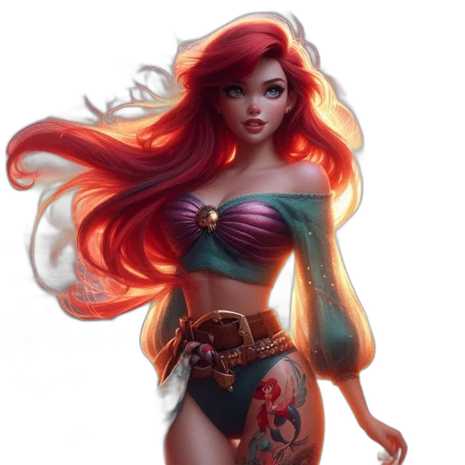 fantasy art, concept art, comic book art, photorealistic, red, colorful, animated, character transparent PNG cut-out