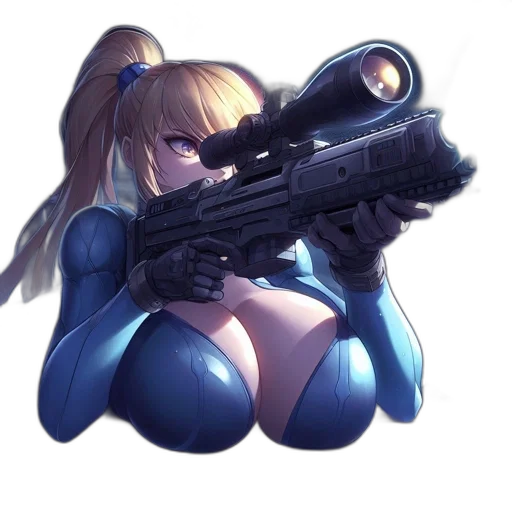 weapon, robot, staff, concept art, anime, cyberpunk, pixel art, outer space transparent PNG cut-out