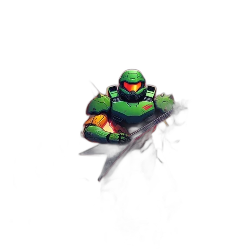weapon, robot, staff, creature, pixel art, concept art, 3d render, fantasy art transparent PNG cut-out