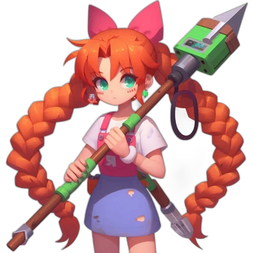 staff, weapon, sword, robot, pixel art, anime, fantasy art, concept art transparent PNG cut-out