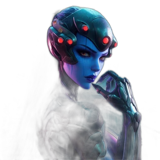 robot, face, mask, creature, concept art, fantasy art, cyberpunk, pixel art transparent PNG cut-out