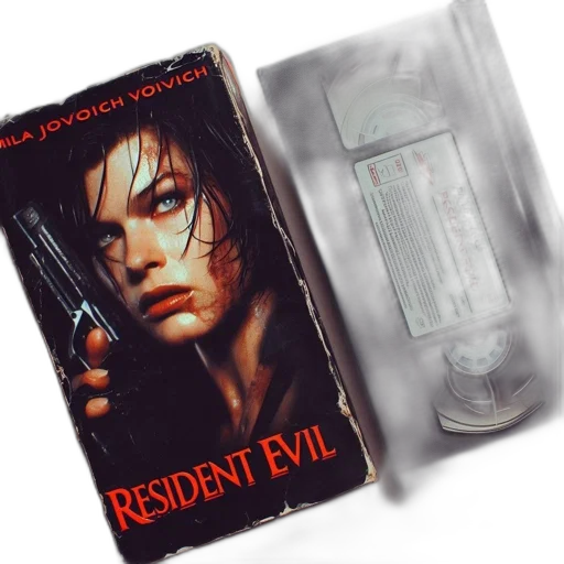 cyberpunk, vhs, cover, resident, evil, movie, shows, woman transparent PNG cut-out