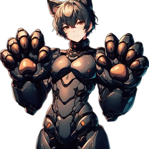 robot, weapon, animal, staff, pixel art, concept art, anime, cyberpunk transparent PNG cut-out