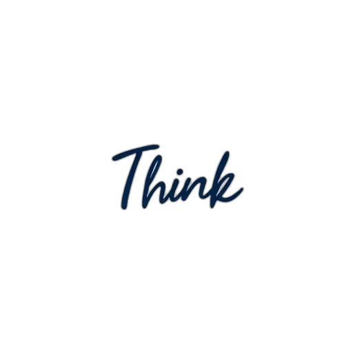 crown, white, background, word, think, blue, cursive, font transparent PNG cut-out
