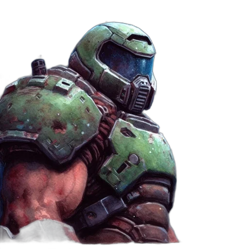 robot, weapon, face, concept art, watercolor, photorealistic, fantasy art, outer space transparent PNG cut-out