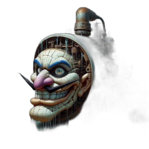 mask, face, creature, robot, concept art, fantasy art, 3d render, photorealistic transparent PNG cut-out