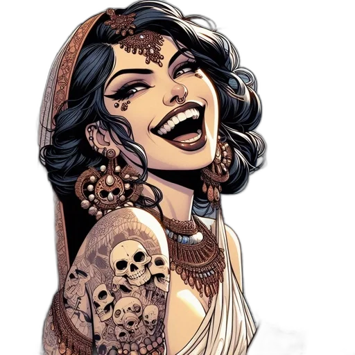 jewelry, comic book art, concept art, fantasy art, cartoon, woman, ancient, attire transparent PNG cut-out