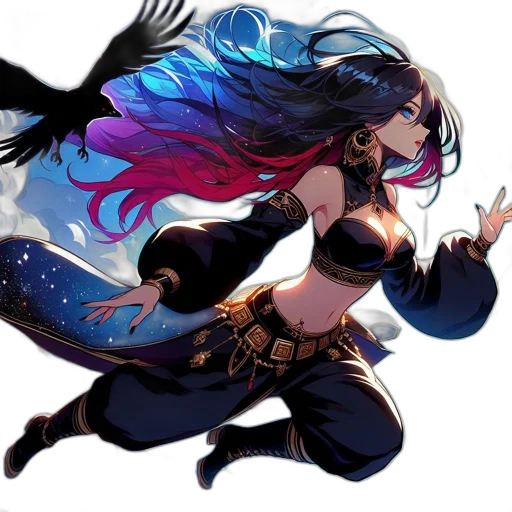 staff, dragon, fantasy art, concept art, anime, pixel art, outer space, dark transparent PNG cut-out