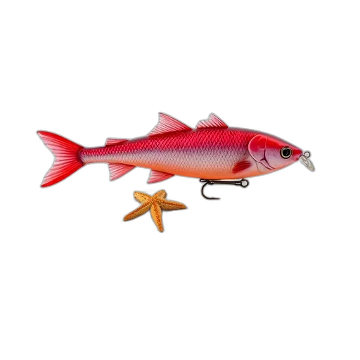 staff, animal, weapon, food, 3d render, photorealistic, concept art, red transparent PNG cut-out