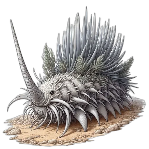 dragon, hair, creature, animal, concept art, fantasy art, 3d render, photorealistic transparent PNG cut-out