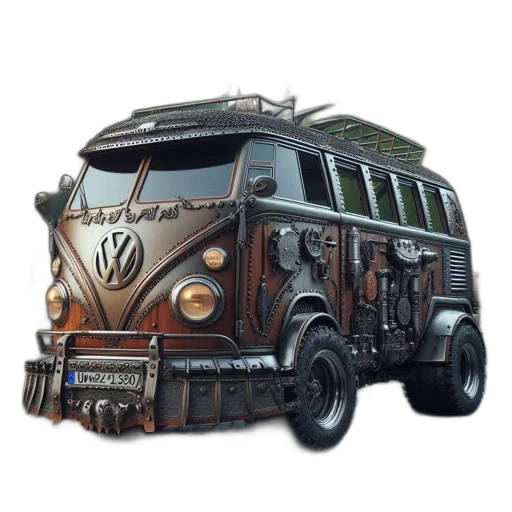 car, weapon, concept art, fantasy art, 3d render, photorealistic, unconventional, volkswagen transparent PNG cut-out