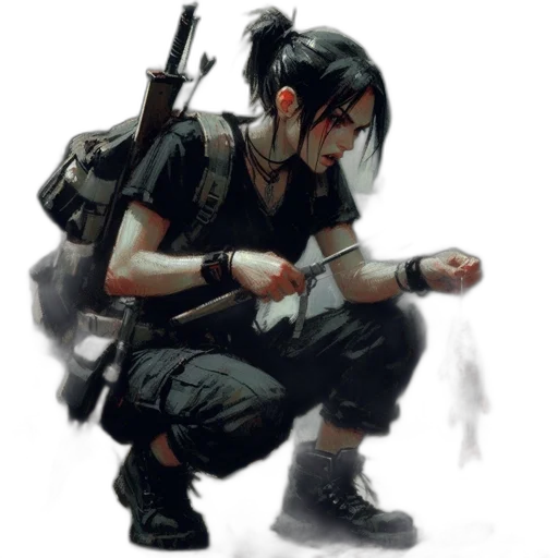 weapon, staff, concept art, cyberpunk, fantasy art, comic book art, dark, monochrome transparent PNG cut-out