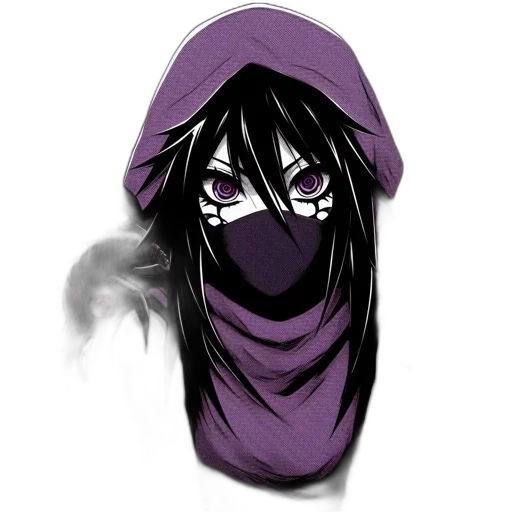 mask, hat, face, jacket, anime, concept art, fantasy art, pixel art transparent PNG cut-out