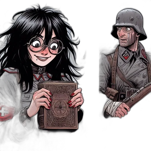 comic book art, concept art, fantasy art, watercolor, one, comic, panel, young transparent PNG cut-out