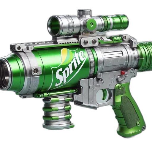 weapon, 3d render, concept art, creatively, designed, sprite, gun, combines transparent PNG cut-out